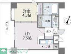 アクタス薬院III(1LDK/6階)の間取り写真