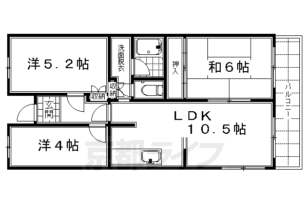 アートエレガンス(3LDK/4階)の間取り写真