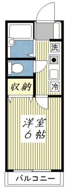リバー久地(1K/2階)の間取り写真