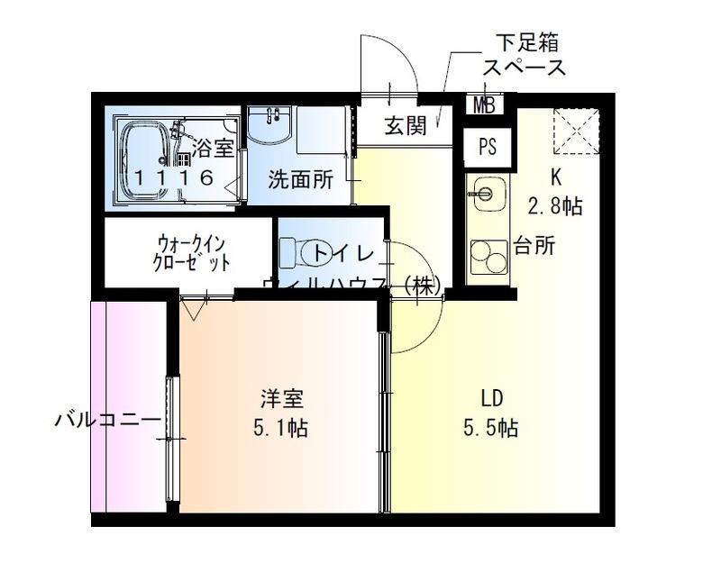 フジパレス羽衣2番館(1LDK/2階)の間取り写真