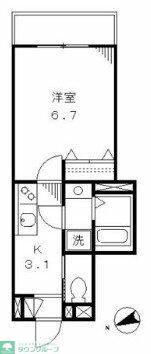 ヒルコート常盤松(1K/2階)の間取り写真