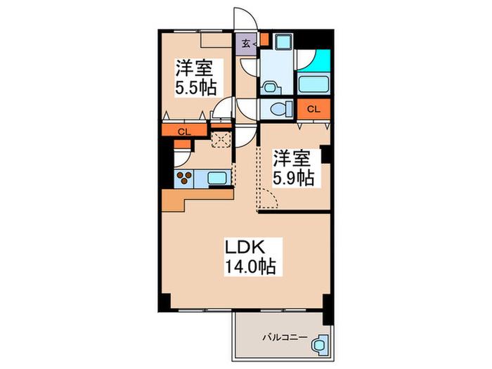 フォーシーズン桜台(2LDK/3階)の間取り写真