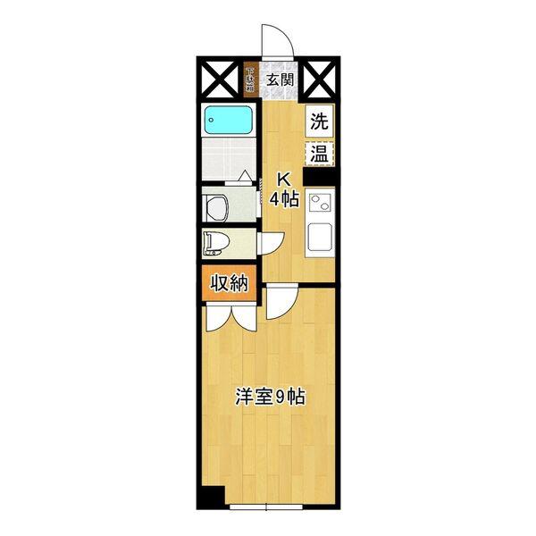 グレイスハイツ新寺(1K/4階)の間取り写真