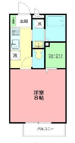 ワンズ ウエスト(ワンルーム/1階)の間取り写真