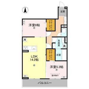 RETORIA阪南町(2LDK/2階)の間取り写真