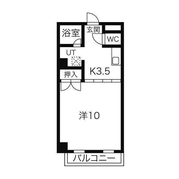 アッサンブラージュ(1K/8階)の間取り写真