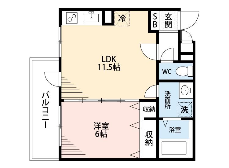 グランコート草加(1LDK/3階)の間取り写真