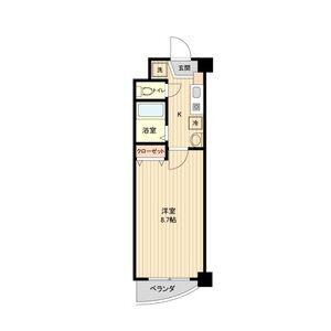 LA DOUCEUR宮町(1K/4階)の間取り写真