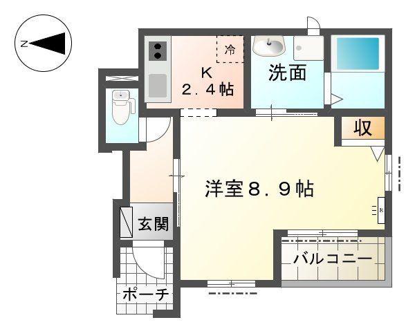 ハイランド カーサ(1K/1階)の間取り写真