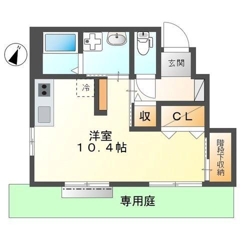 メゾングロリア S(ワンルーム/1階)の間取り写真