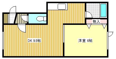 OAKII(1DK/1階)の間取り写真