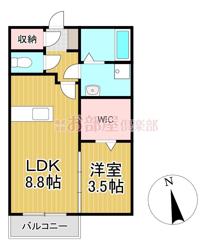 セゾンフィール(1LDK/1階)の間取り写真