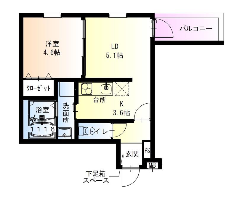 フジパレス泉佐野駅西Ⅰ番館(1LDK/1階)の間取り写真