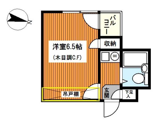 LAZFITH南横浜(1K/3階)の間取り写真