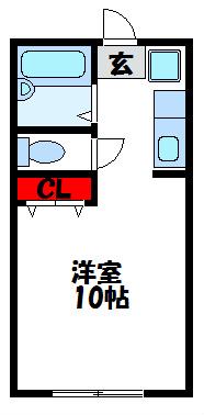 グリーンライフ西福間A(1K/1階)の間取り写真