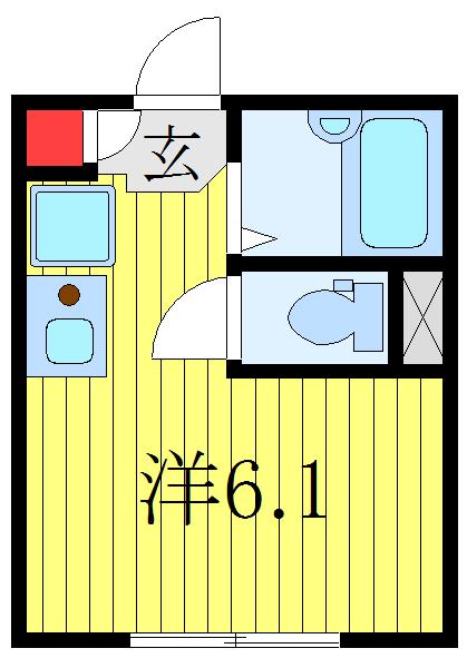 フェイスフル仲宿(ワンルーム/3階)の間取り写真