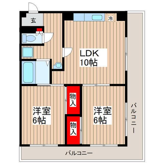 ホワイトコートIII(2LDK/8階)の間取り写真