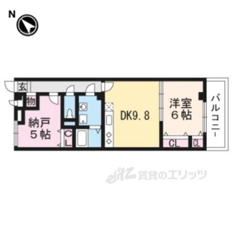 KB.メゾンロータス(2DK/1階)の間取り写真