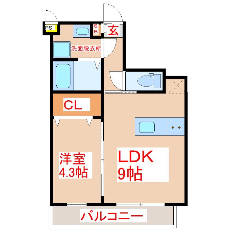 BEL FIORE(1LDK/3階)の間取り写真