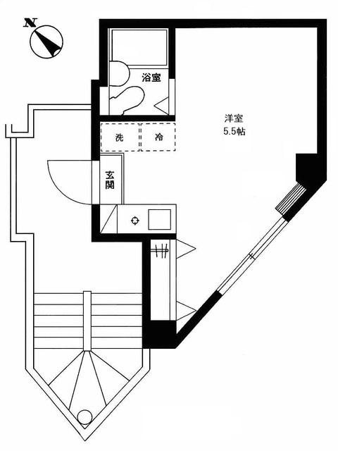 グリーンヒルズ宮嶋(ワンルーム/4階)の間取り写真