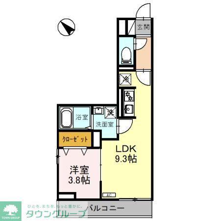 セレスティア白子 I(1LDK/2階)の間取り写真