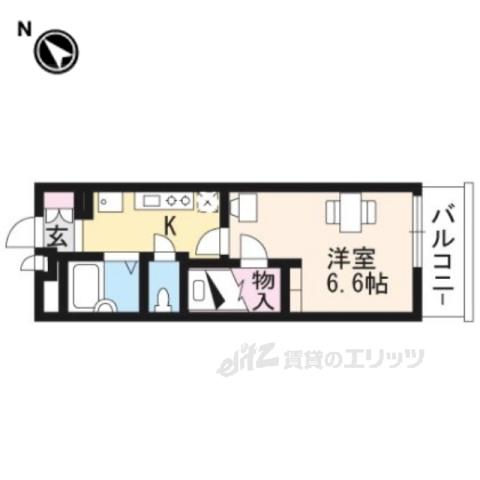 レオパレス深草(1K/3階)の間取り写真