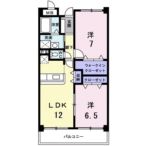 イルマーレ(2LDK/6階)の間取り写真