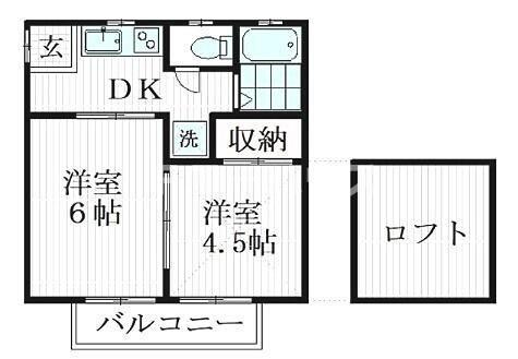 エクセルファースト(2K/1階)の間取り写真