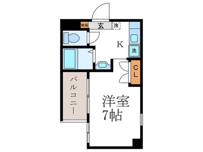 モデラート勝村(1K/3階)の間取り写真