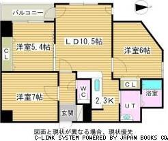 シャンティ発寒南(3LDK/8階)の間取り写真