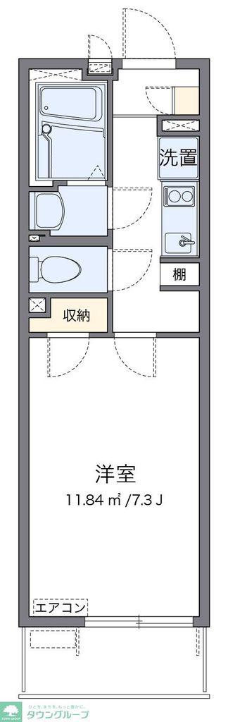 クレイノSOLUTIONSVI(1K/2階)の間取り写真