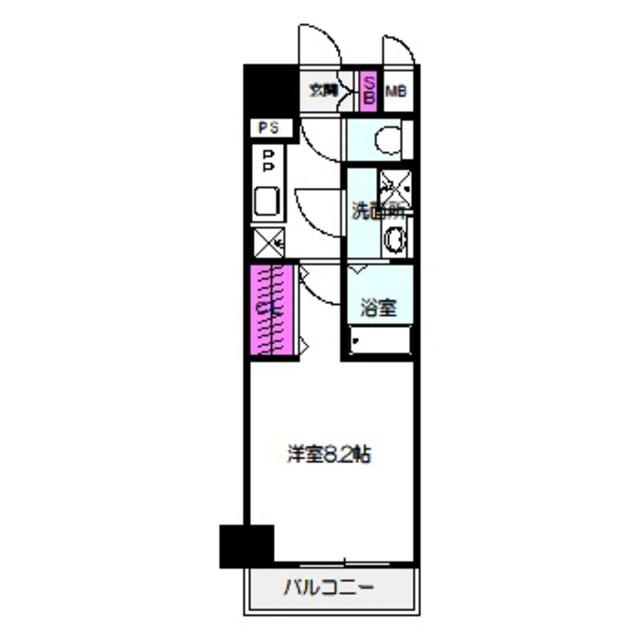 セオリー大阪パーチェ(1K/4階)の間取り写真