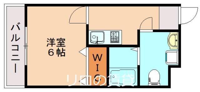 スリム九工大(1K/2階)の間取り写真