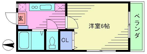 ポルト上大岡(1K/1階)の間取り写真