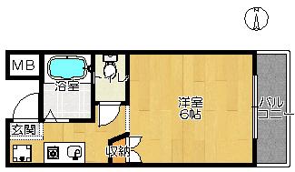 親和ハイツ(1K/3階)の間取り写真