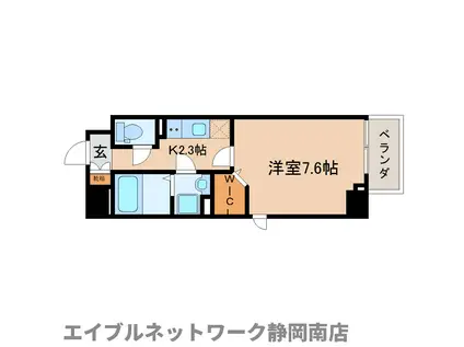 グランディー曲金(1K/1階)の間取り写真