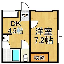 谷輪ハイツ2(1DK/2階)の間取り写真