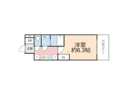 アドバンス大阪ブリス(1K/9階)の間取り写真