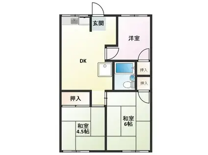 緑風荘(3DK/1階)の間取り写真