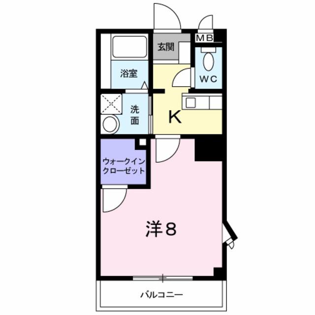 シドレアーブル(1K/1階)の間取り写真