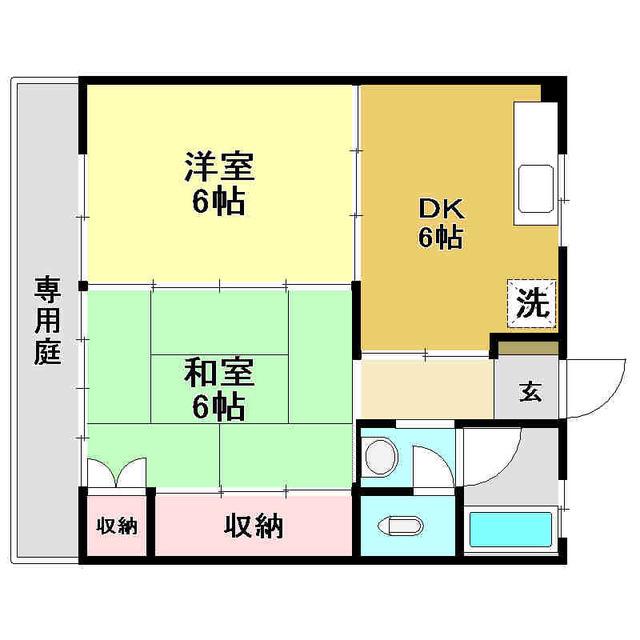 山岡マンション(2DK/1階)の間取り写真