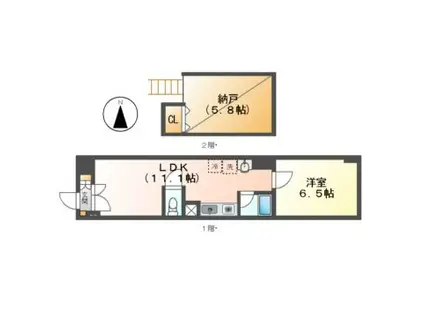 美SILENT MOTOYAMA(1LDK/B1階)の間取り写真