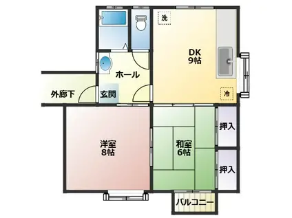 マインハイム・あじさい(2LDK/1階)の間取り写真