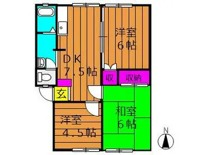コーポサンライト(3DK/1階)の間取り写真