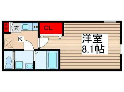 レピュア北千住レジデンスIII(1K/1階)の間取り写真