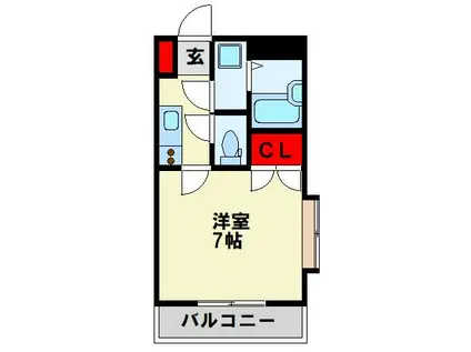 ハイドパーク一枝(1K/2階)の間取り写真