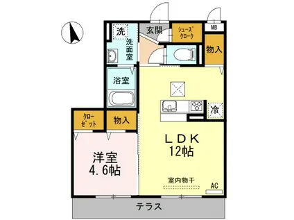 グランツ(1LDK/3階)の間取り写真