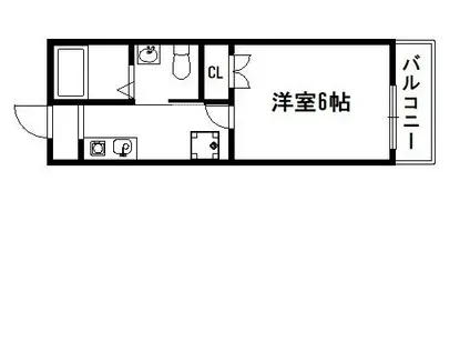 ホワイエ泉堂町(1K/1階)の間取り写真