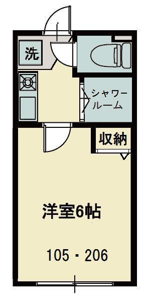 志幸ホーム8(1K/1階)の間取り写真
