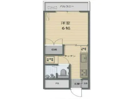 ヒルズ青葉(1K/3階)の間取り写真